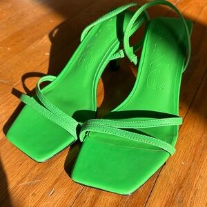 Green kitten heels/ slingbacks